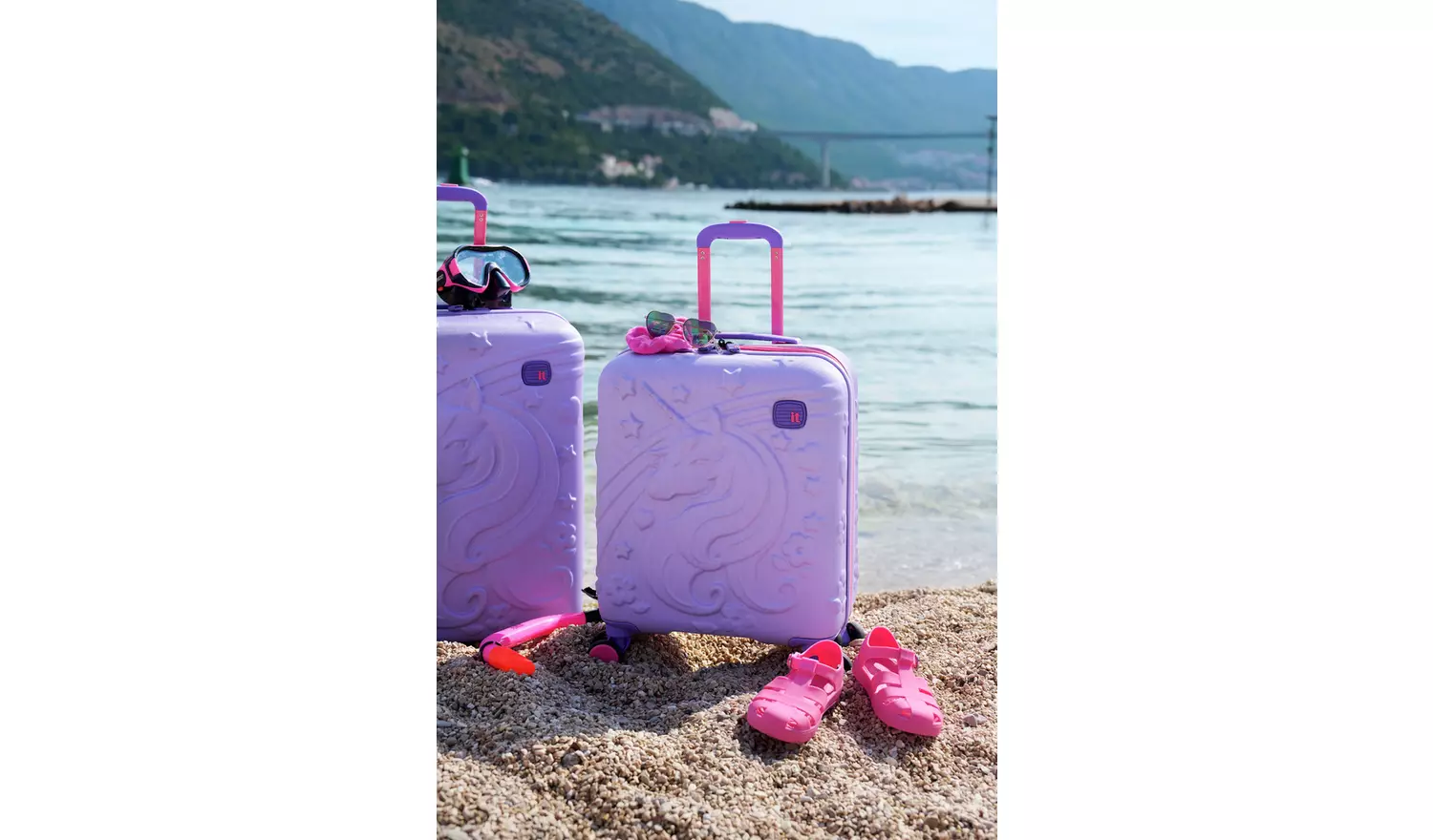 IT Luggage Mystical 2pc 8 Wheel Kids Suitcase Set - Lavender