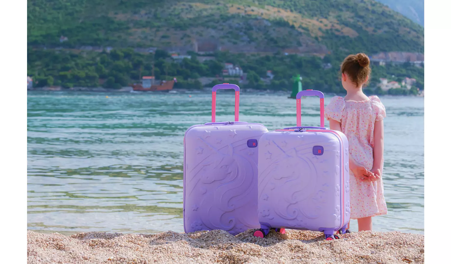 IT Luggage Mystical 2pc 8 Wheel Kids Suitcase Set - Lavender
