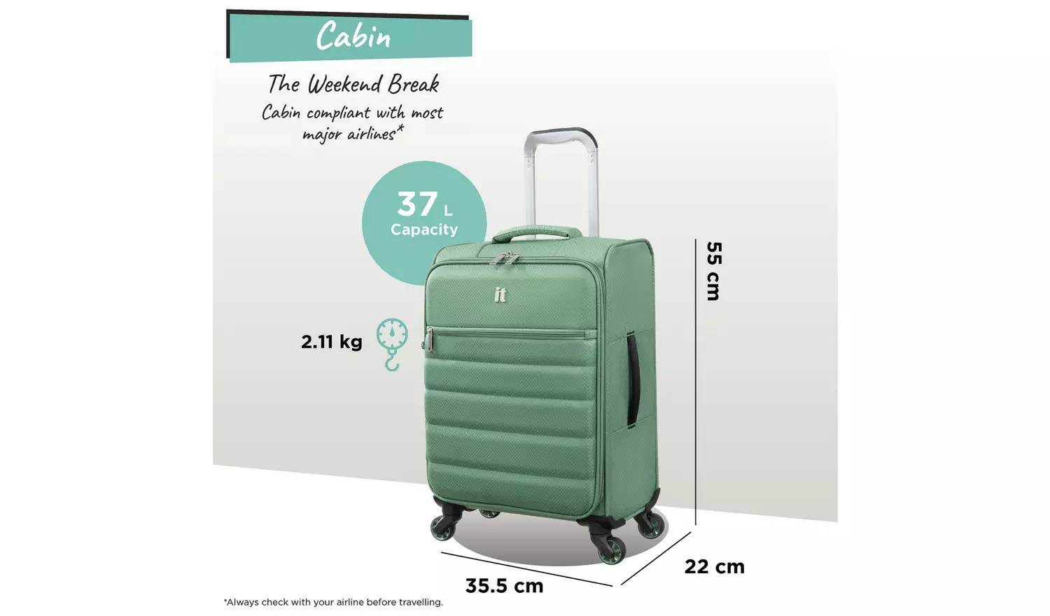 IT Luggage Striving 3pc 8 Wheel Suitcase Set - Hedge Green