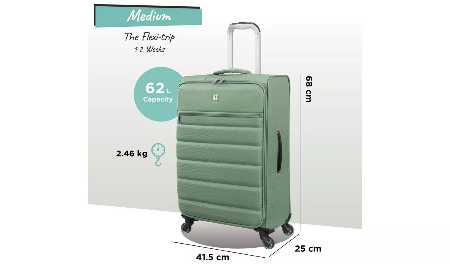 IT Luggage Striving 3pc 8 Wheel Suitcase Set - Hedge Green