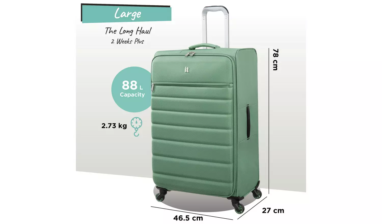 IT Luggage Striving 3pc 8 Wheel Suitcase Set - Hedge Green