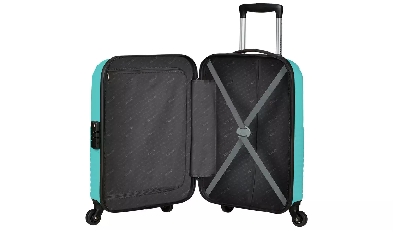American Tourister Zakk Blue 4 Wheel Hard Cabin Case