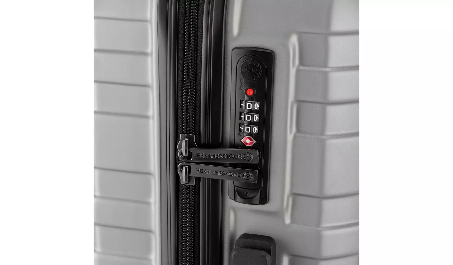 Featherstone 8 Wheel Hard Cabin-Size Suitcase - Silver