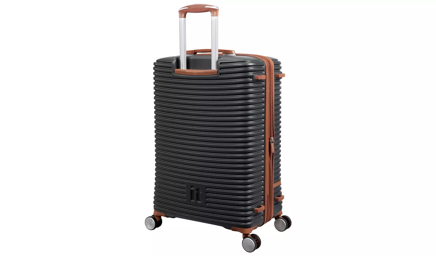 IT Luggage Expandable 8 Wheel Hard Suitcase -Small, Charcoal
