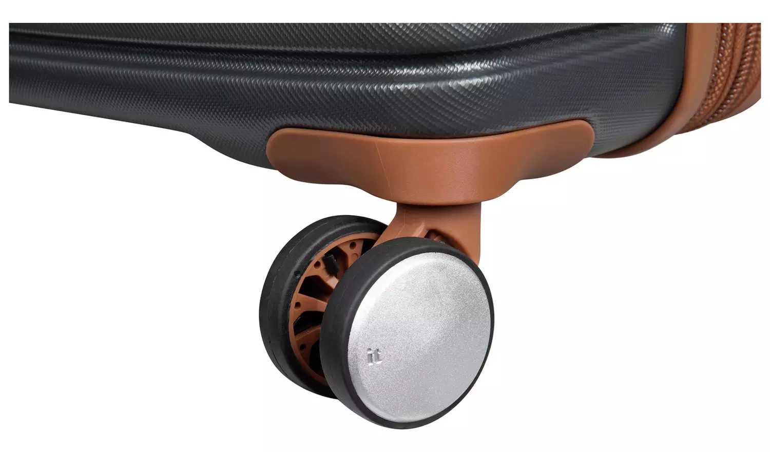 IT Luggage Expandable 8 Wheel Hard Suitcase -Small, Charcoal