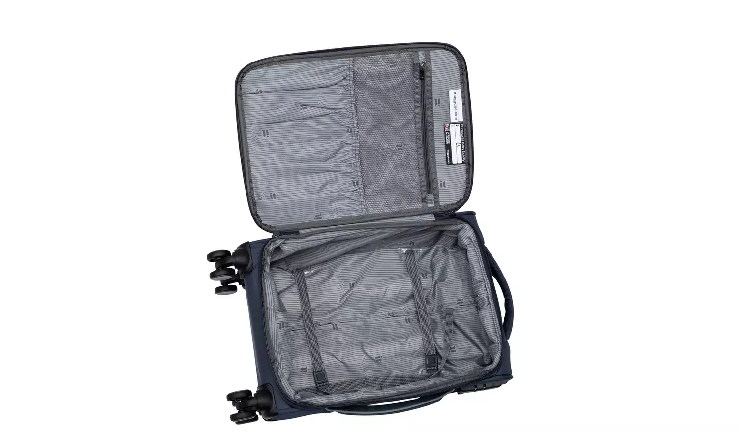 IT Luggage Expandable 8 Wheel Soft Suitcase - Small, Navy