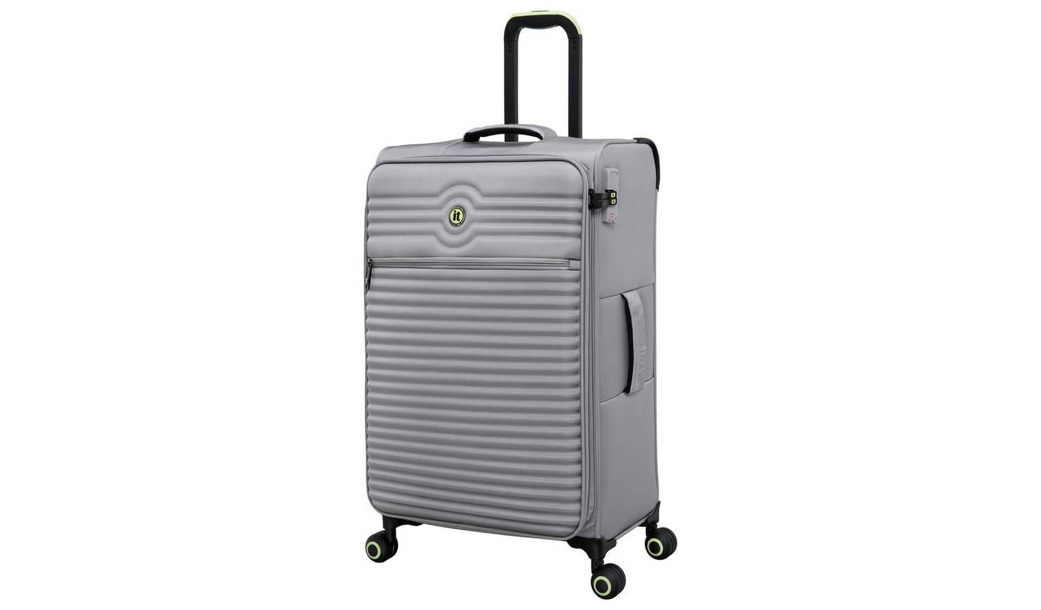 IT Luggage Expandable 8 Wheel Soft Suitcase - Medium, Grey