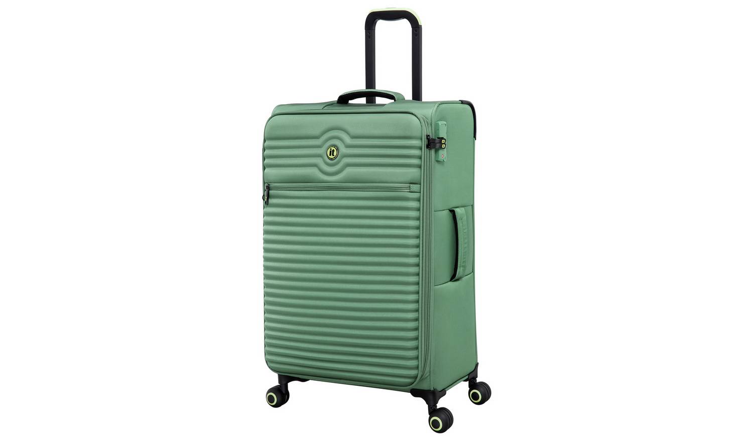 IT Luggage Expandable 8 Wheel Soft Suitcase - Medium, Green
