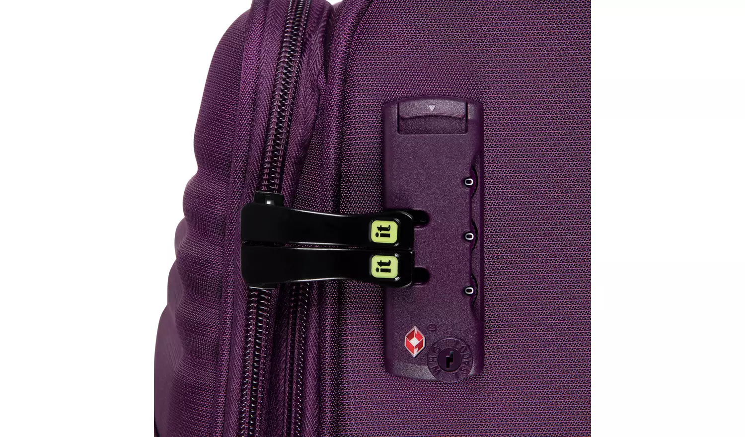IT Luggage Expandable 8 Wheel Soft Suitcase - Small, Plum