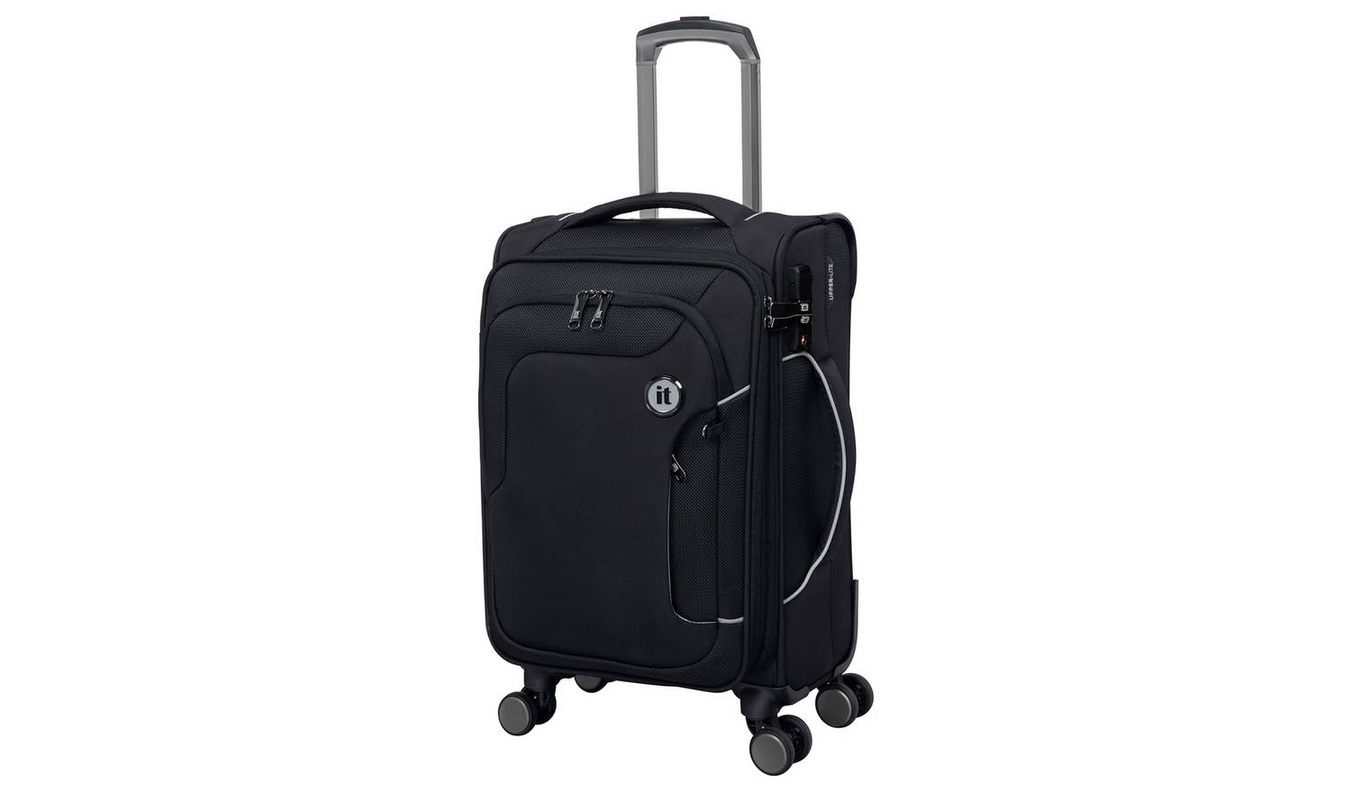 IT Luggage Expandable 8 Wheel Soft Suitcase -Small, Charcoal