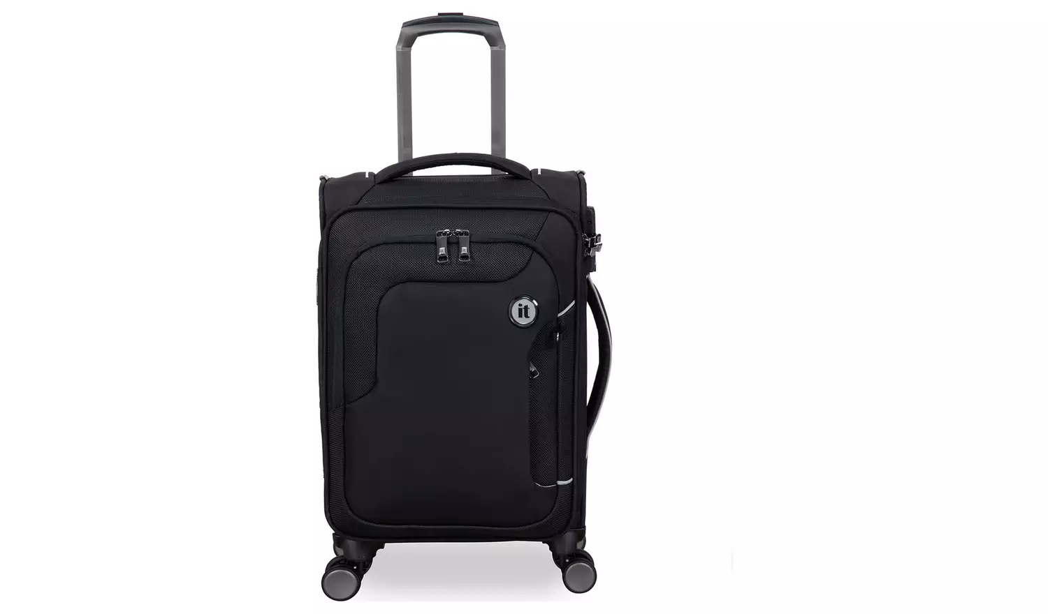 IT Luggage Expandable 8 Wheel Soft Suitcase -Small, Charcoal