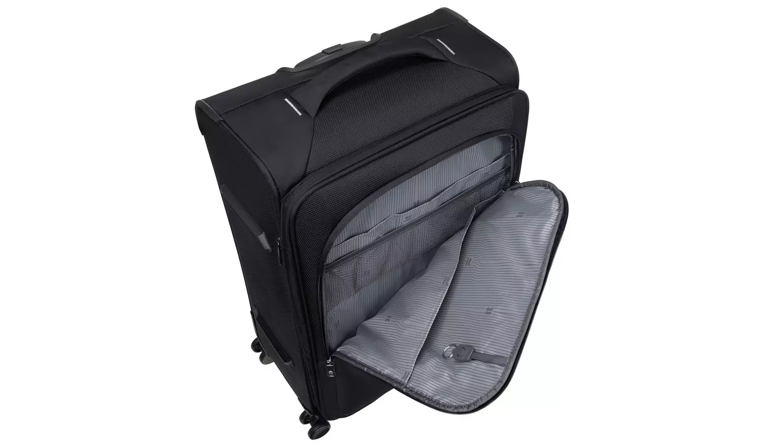 IT Luggage Expandable 8 Wheel Soft Suitcase -Small, Charcoal