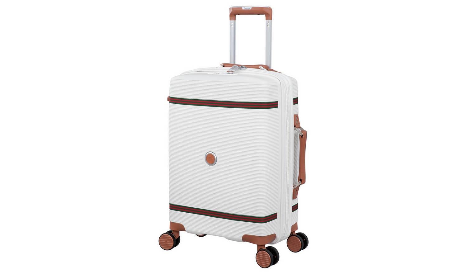 IT Luggage Expandable 8 Wheel Hard Suitcase - Cabin, Cream