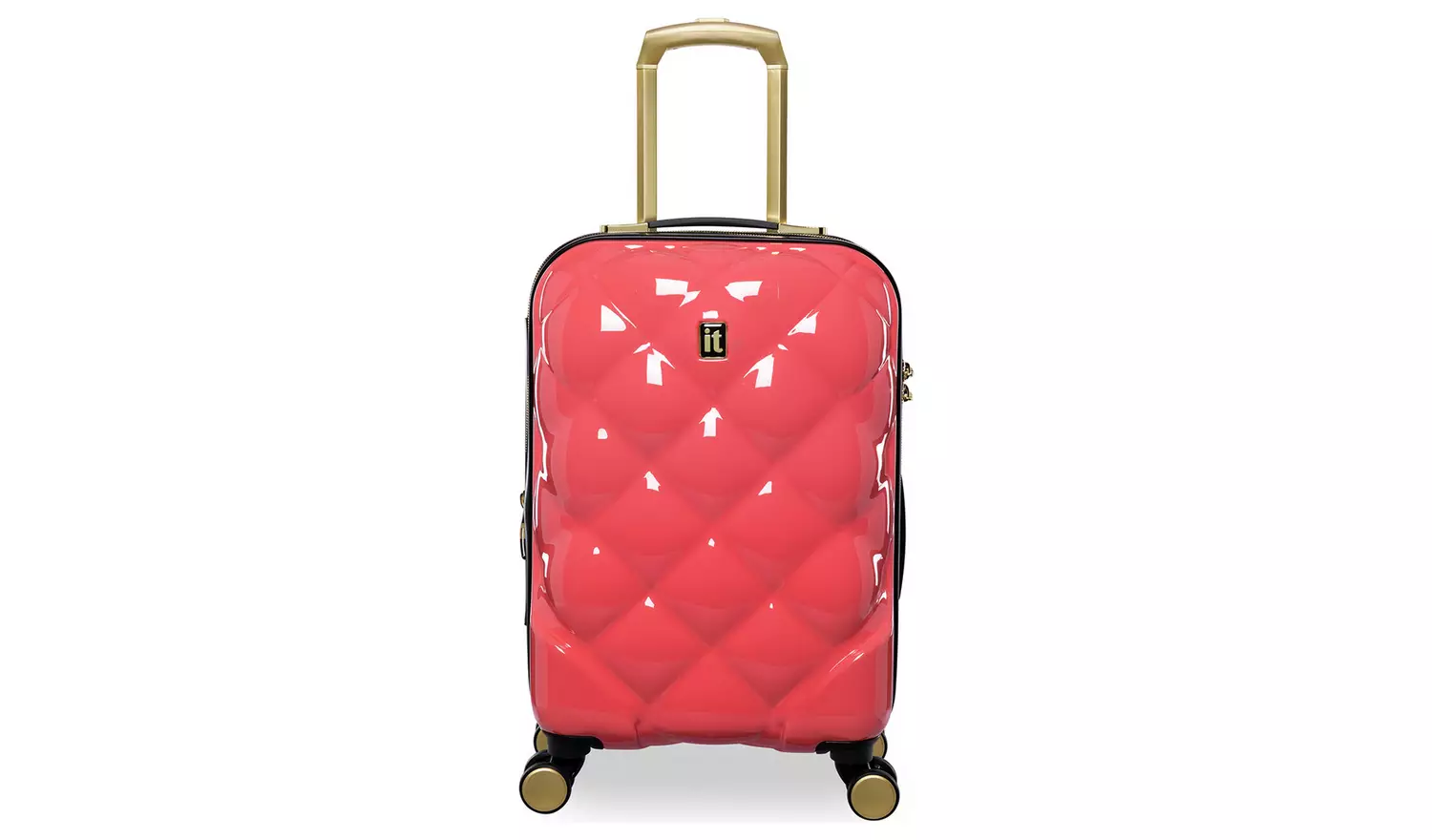 IT Luggage 8 Wheel Hard Suitcase - Cabin, Coral