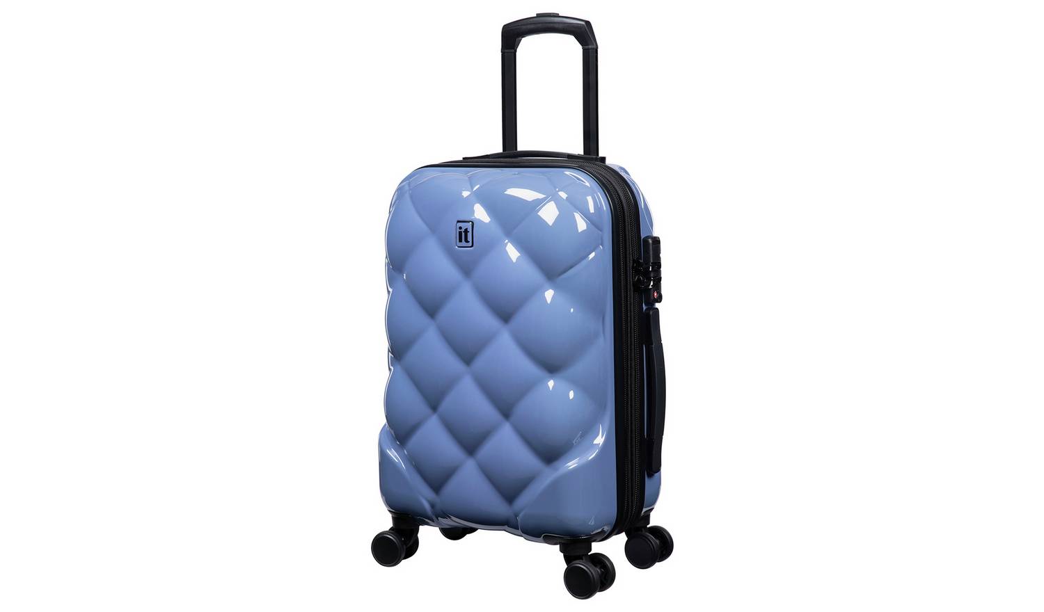 IT Luggage 8 Wheel Hard Suitcase - Cabin, Blue