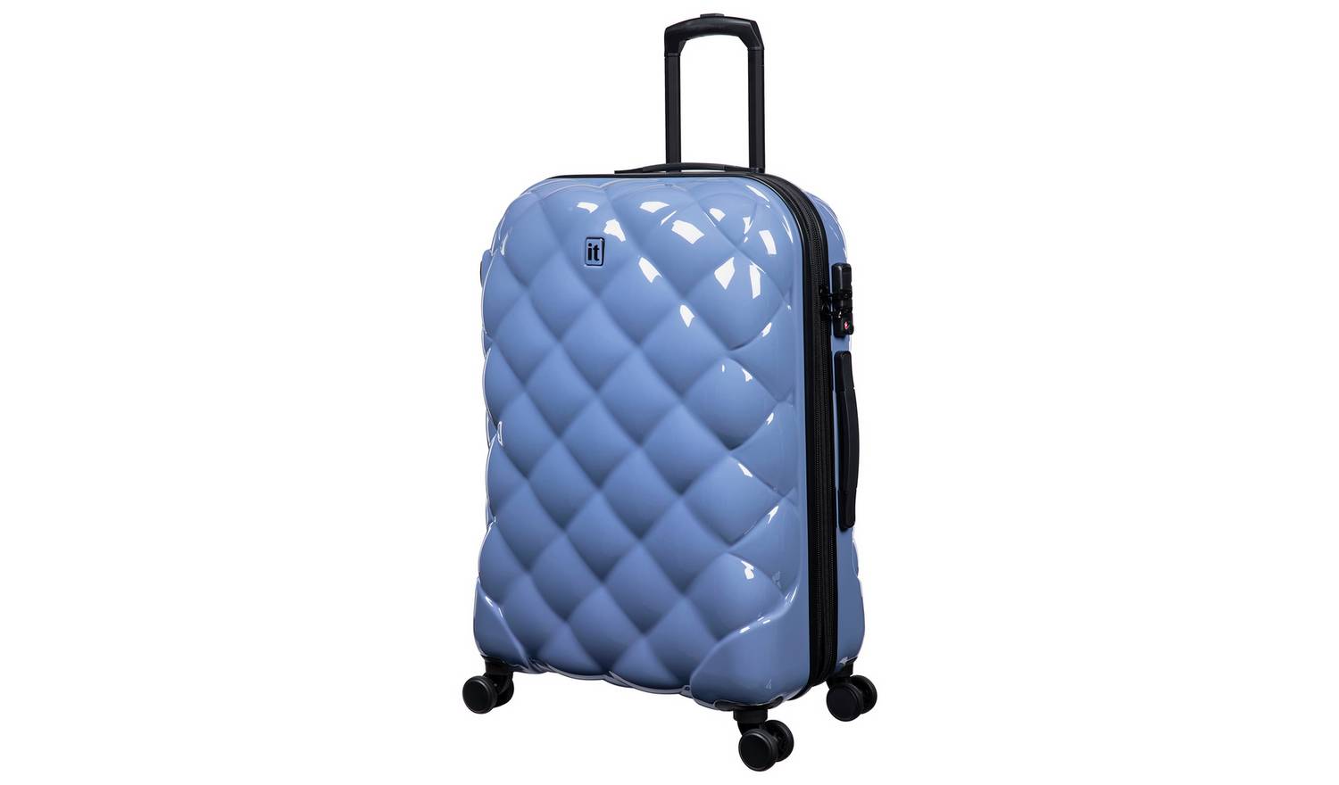 IT Luggage 8 Wheel Hard Suitcase - Medium, Blue