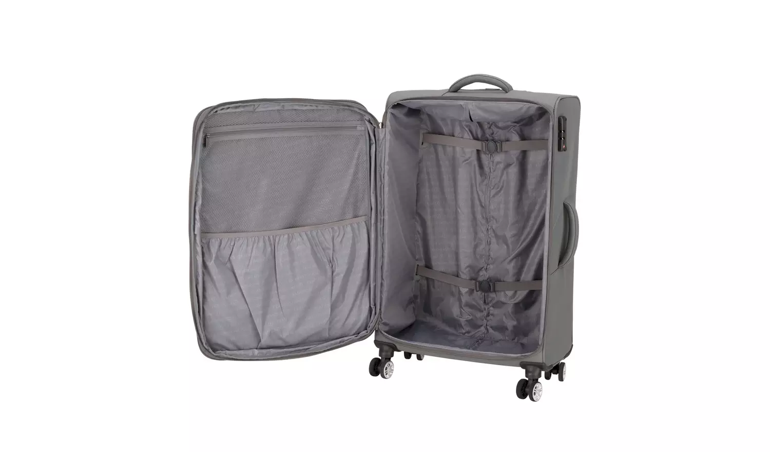 Featherstone 8 Wheel Soft Large Suitcase - Grey