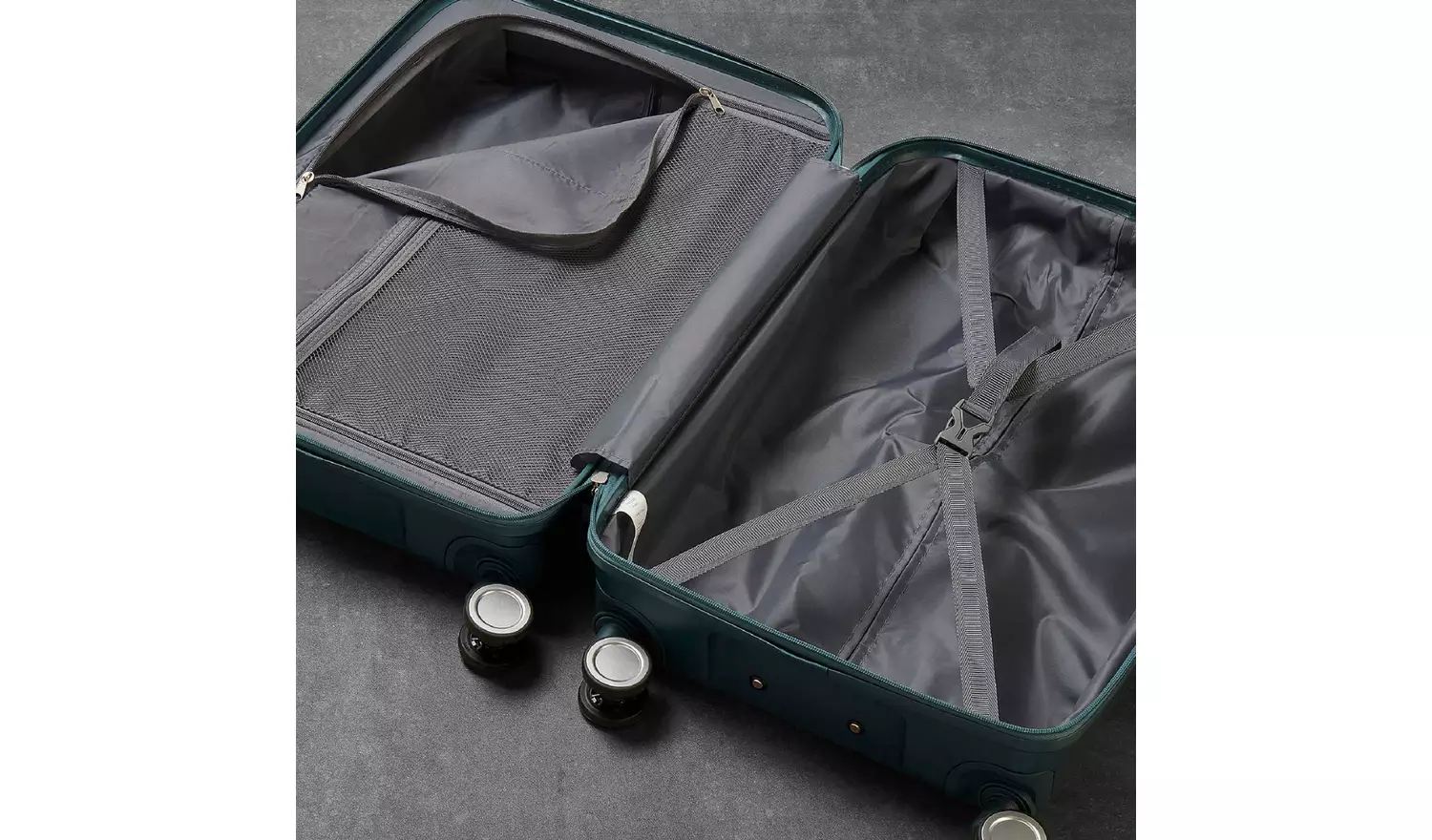 Rock 8 Wheel Hard Suitcase - Small, Blue