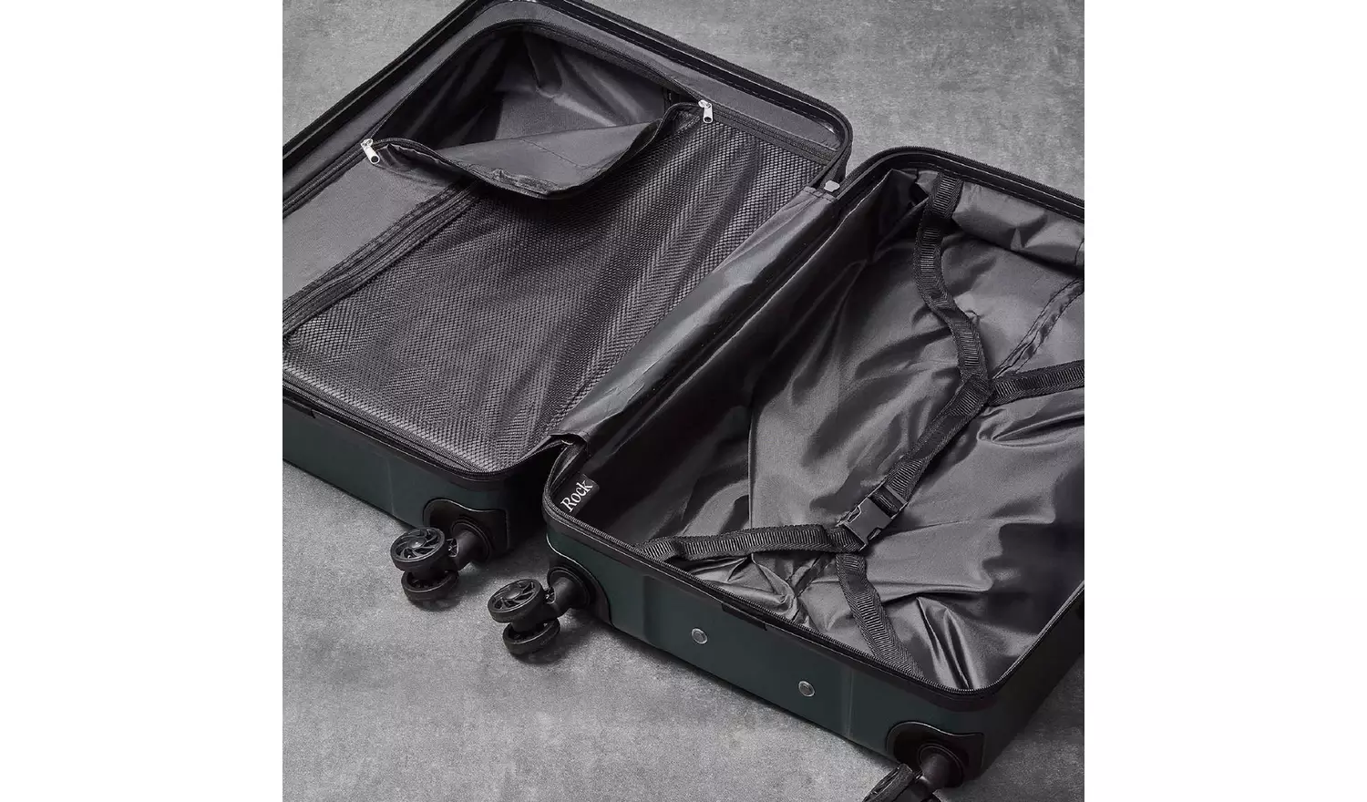 Rock 8 Wheel Hard Suitcase - Medium, Green