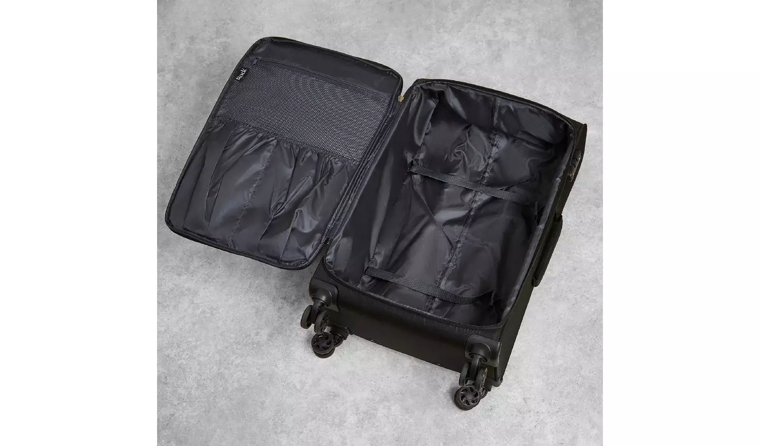 Rock 8 Wheel Soft Suitcase - Small, Black
