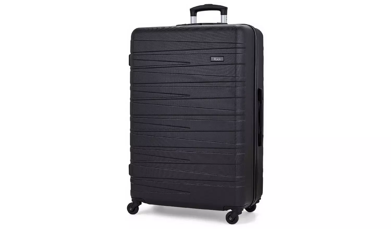 Rock 4 Wheel Hard Suitcase - Large, Black