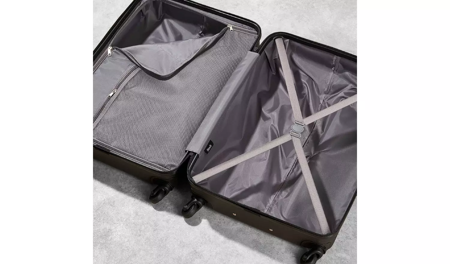 Rock 4 Wheel Hard Suitcase - Medium, Black