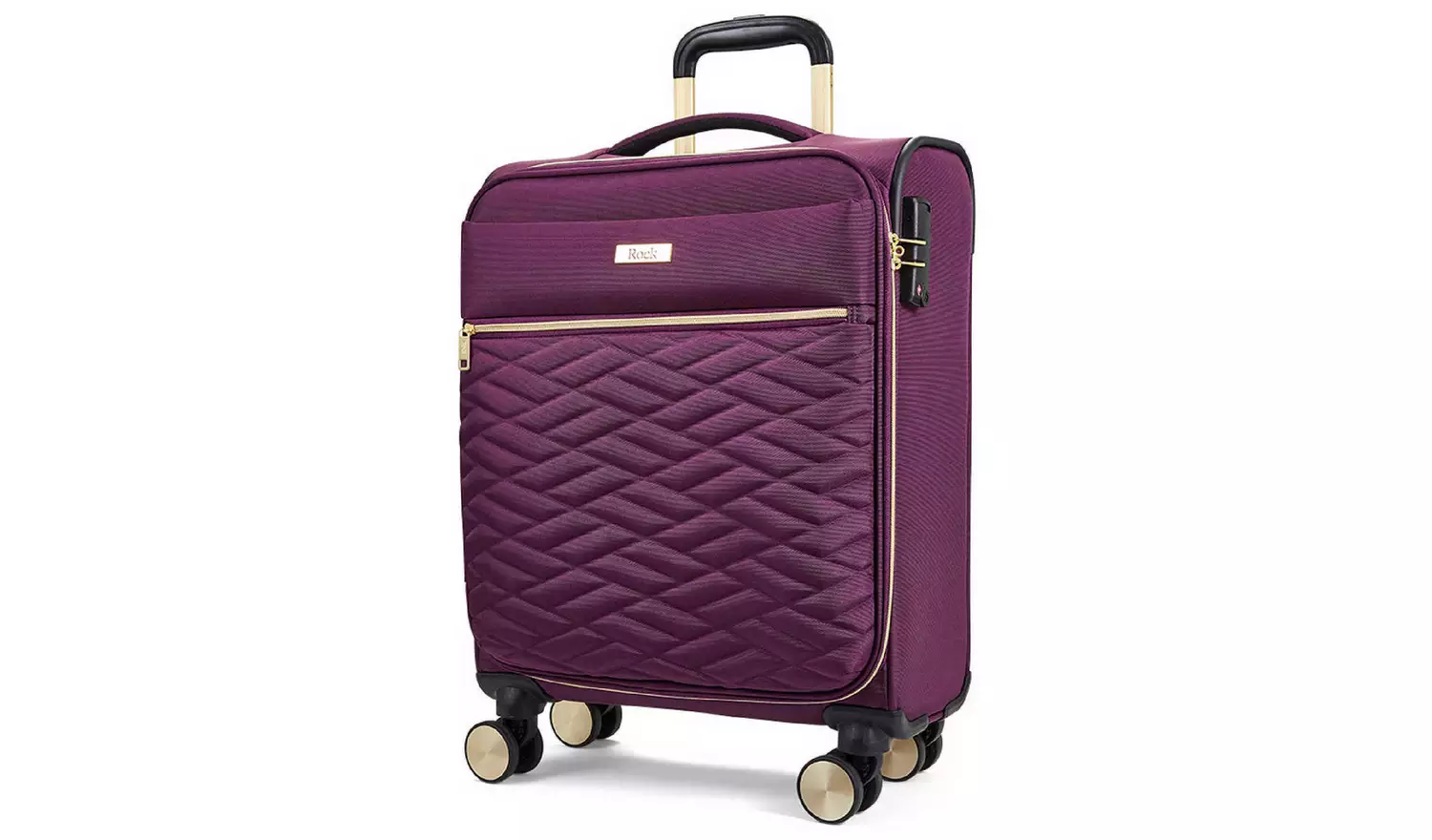Rock 8 Wheel Soft Suitcase - Small, Purple