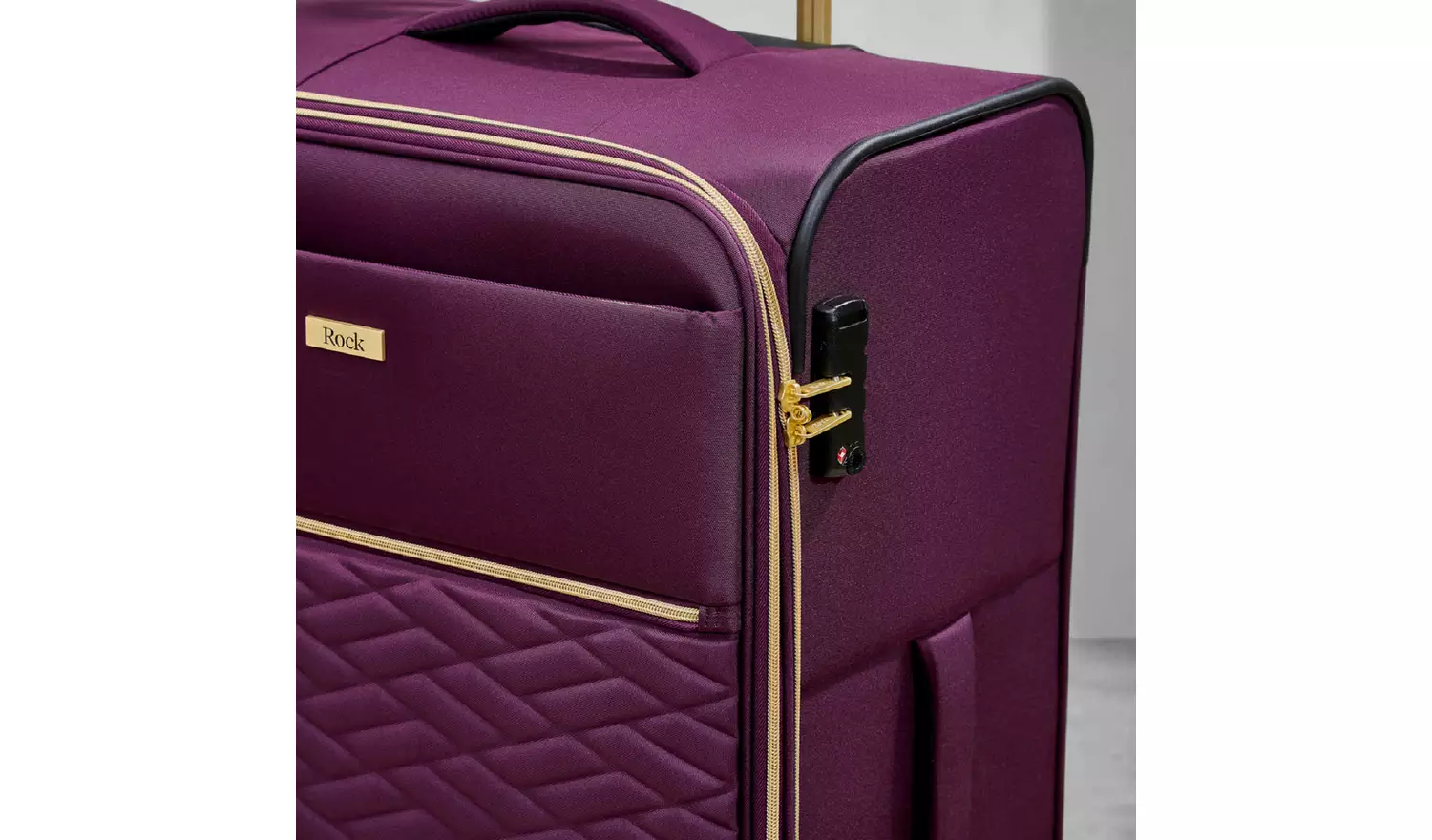 Rock 8 Wheel Soft Suitcase - Small, Purple