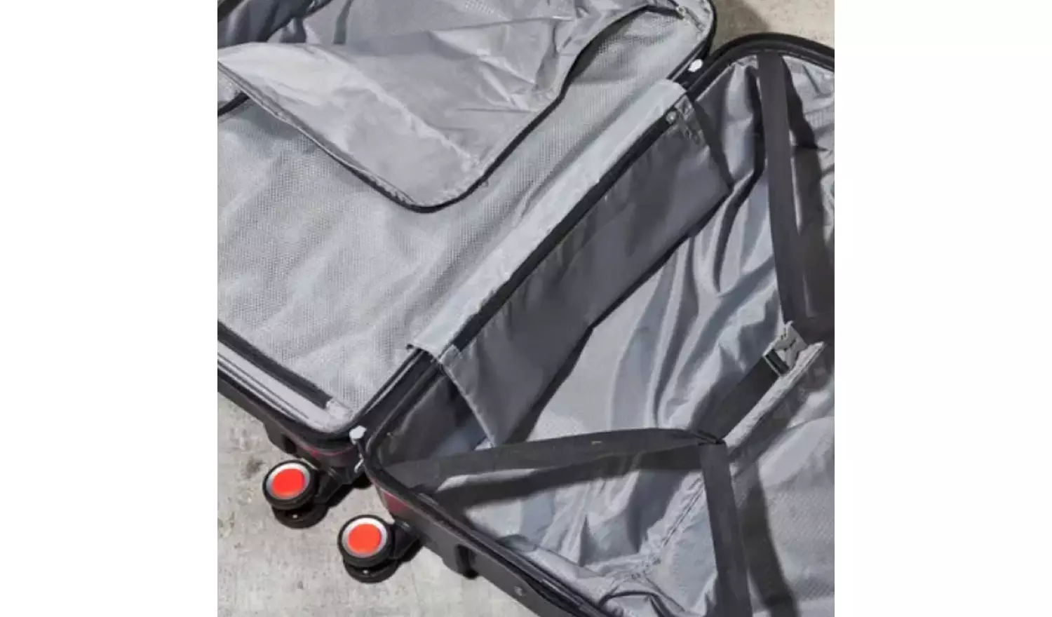 Rock Expandable 8 Wheel Hard Suitcase - Medium, Charcoal