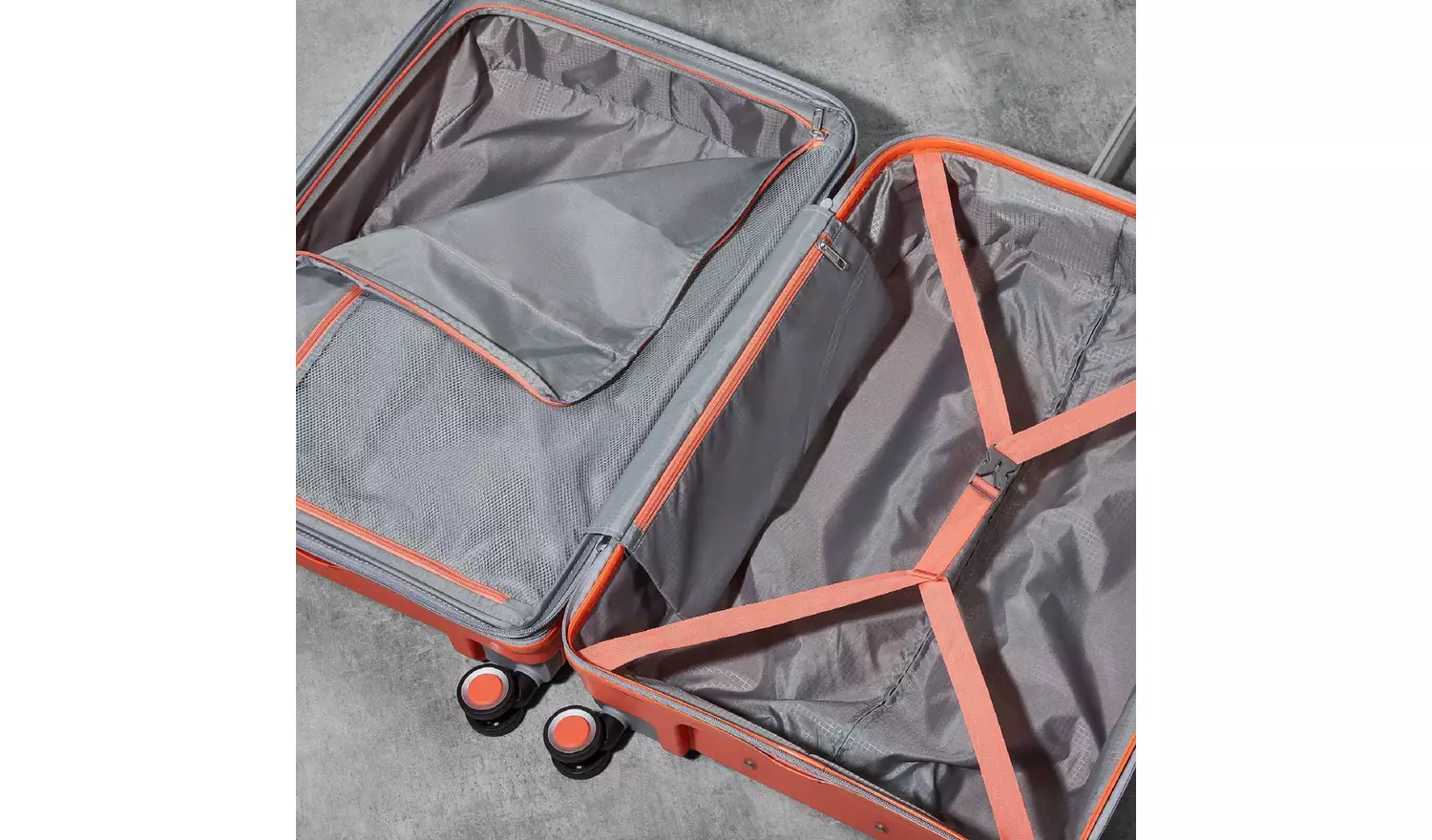 Rock Expandable 8 Wheel Hard Suitcase - Large, Peach