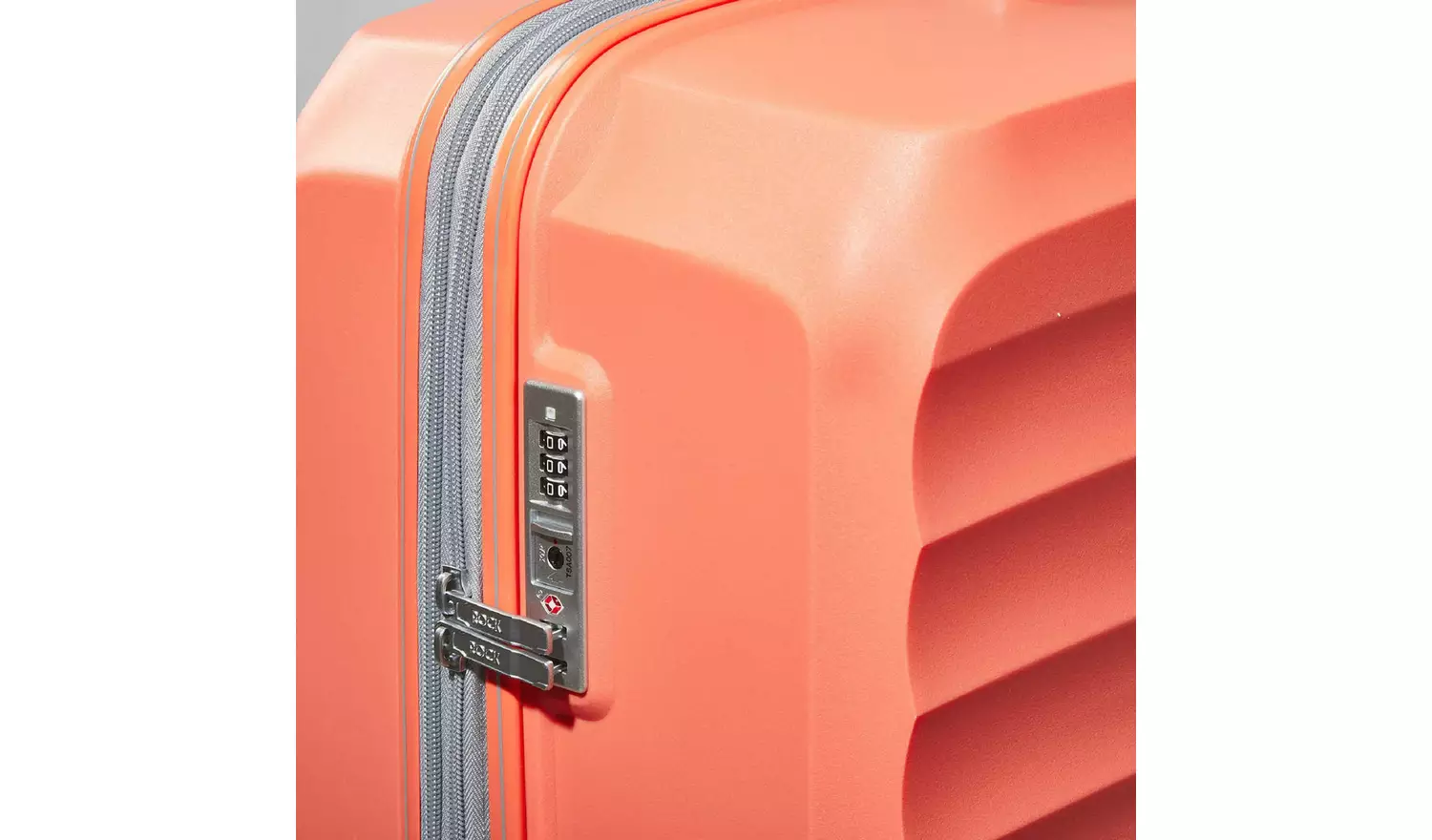 Rock Expandable 8 Wheel Hard Suitcase - Large, Peach