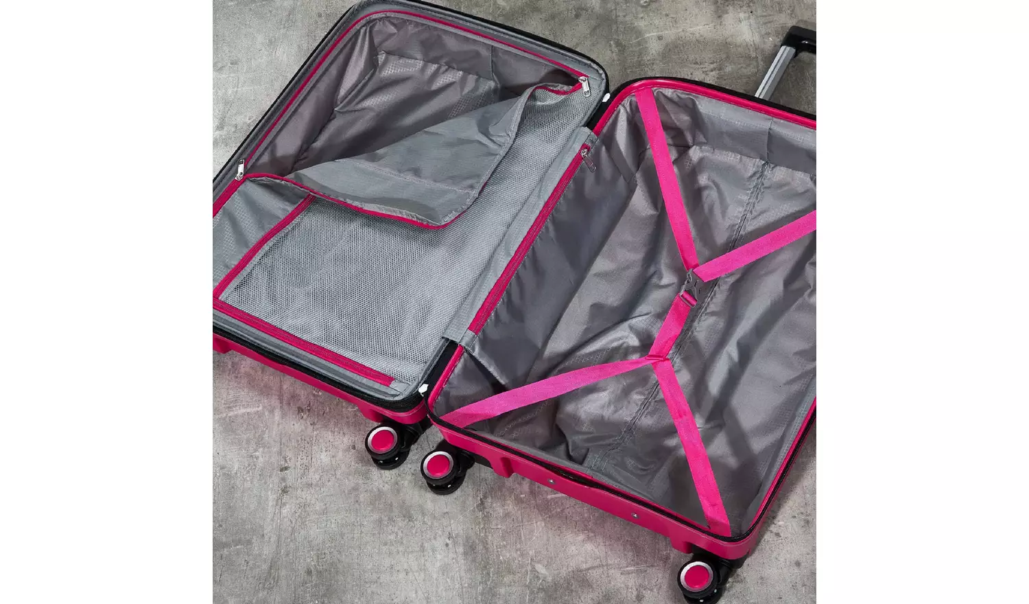 Rock Expandable 8 Wheel Hard Suitcase - Large, Pink