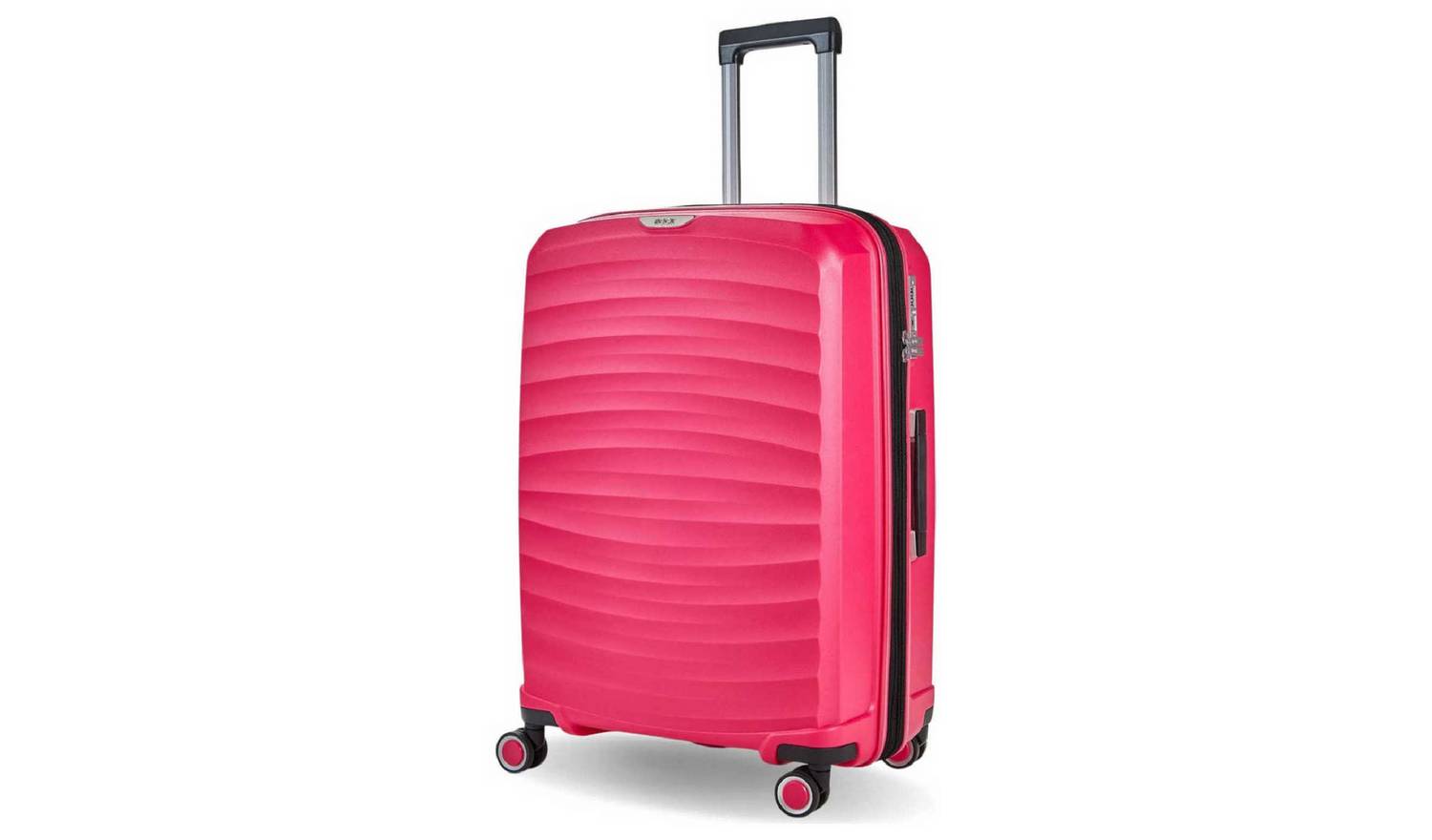 Rock Expandable 8 Wheel Hard Suitcase - Medium, Pink