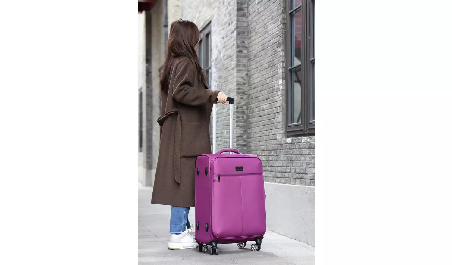 Featherstone 8 Wheel Soft Large Suitcase - Purple