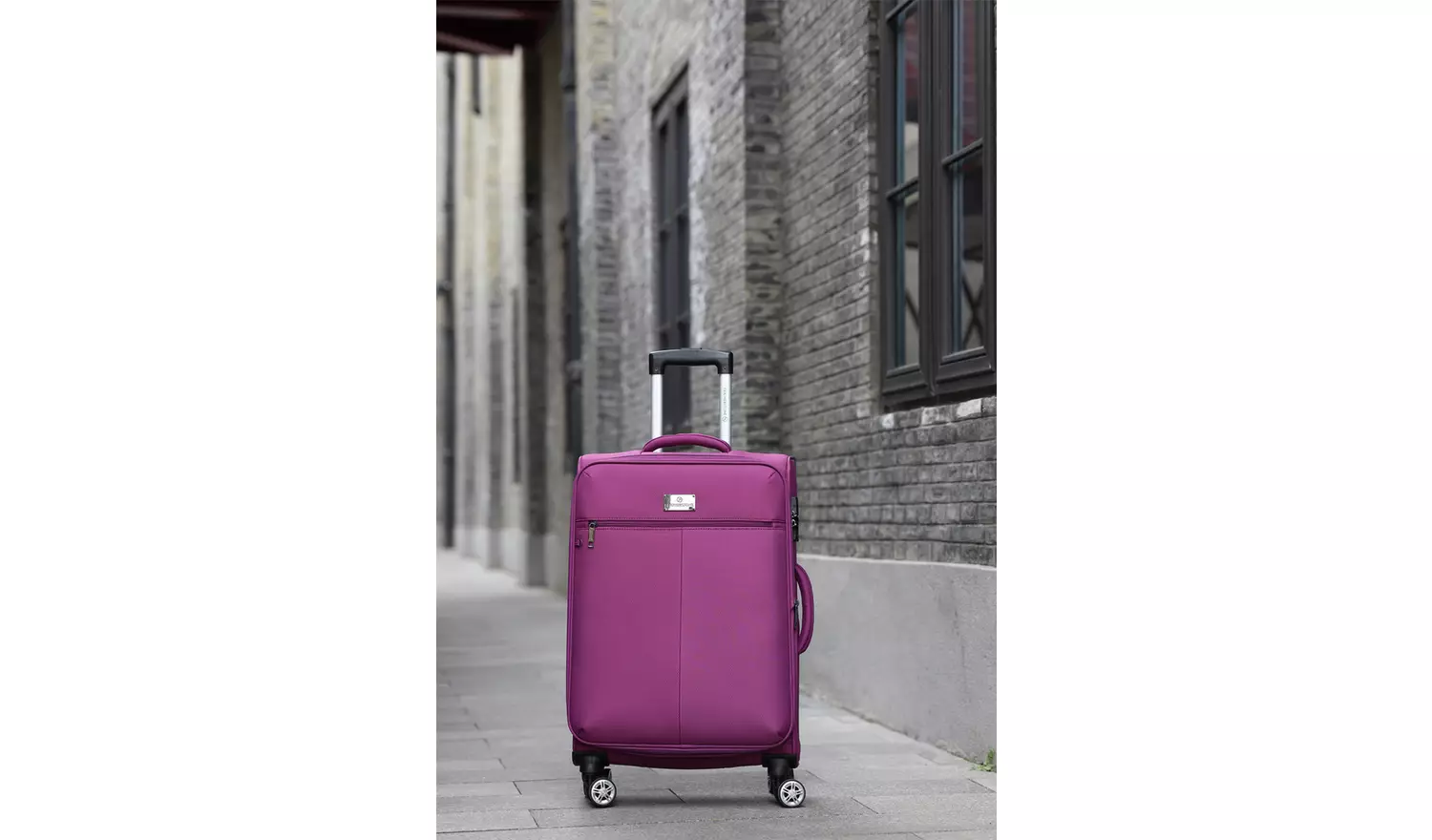 Featherstone 8 Wheel Soft Large Suitcase - Purple