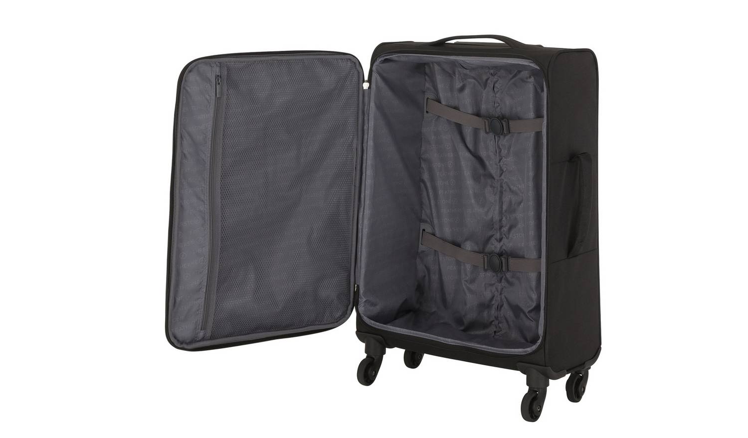 Featherstone 4 Wheel Soft Medium Suitcase - Black