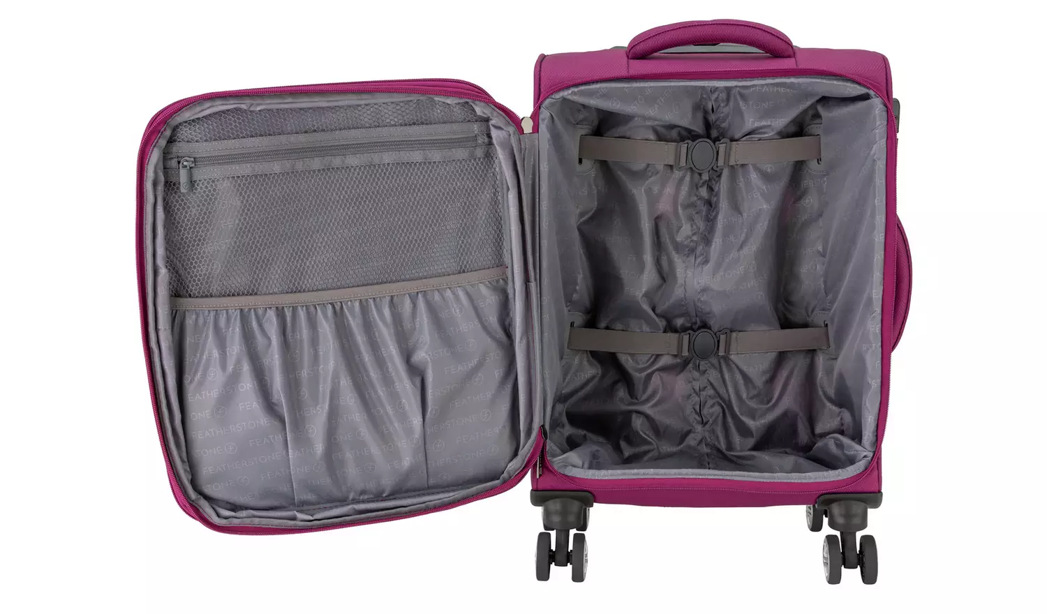 Featherstone 8 Wheel Soft Cabin-Size Suitcase - Purple