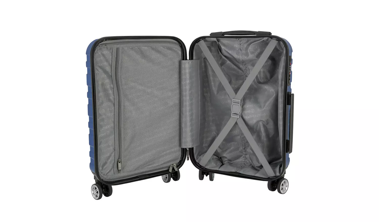 Featherstone 8 Wheel Hard Cabin-Size Suitcase - Navy