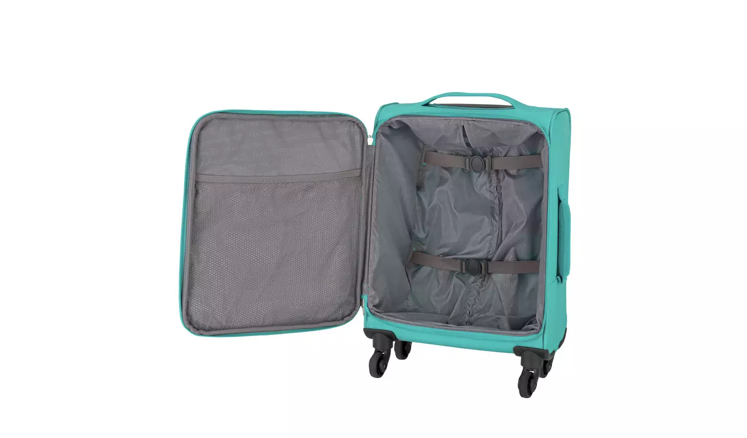 Featherstone 4 Wheel Soft Cabin-Size Suitcase - Turquoise