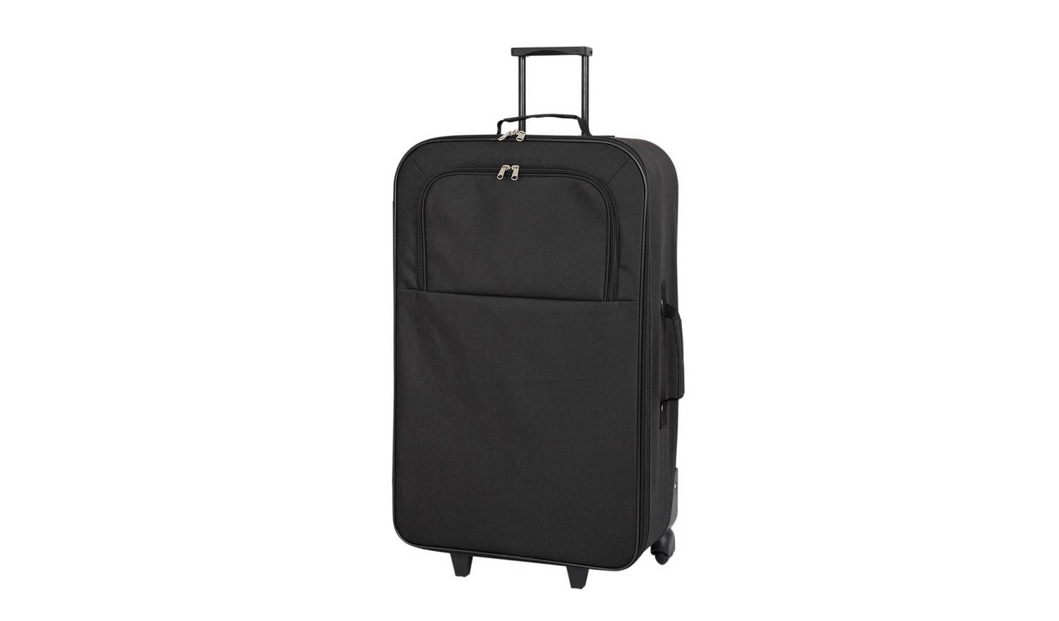 Large 2 Wheel Soft Suitcase - Black