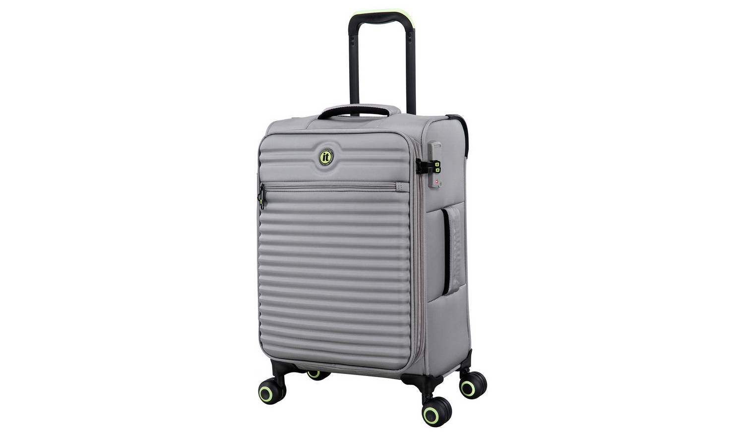 IT Luggage Expandable 8 Wheel Soft Suitcase - Small, Grey