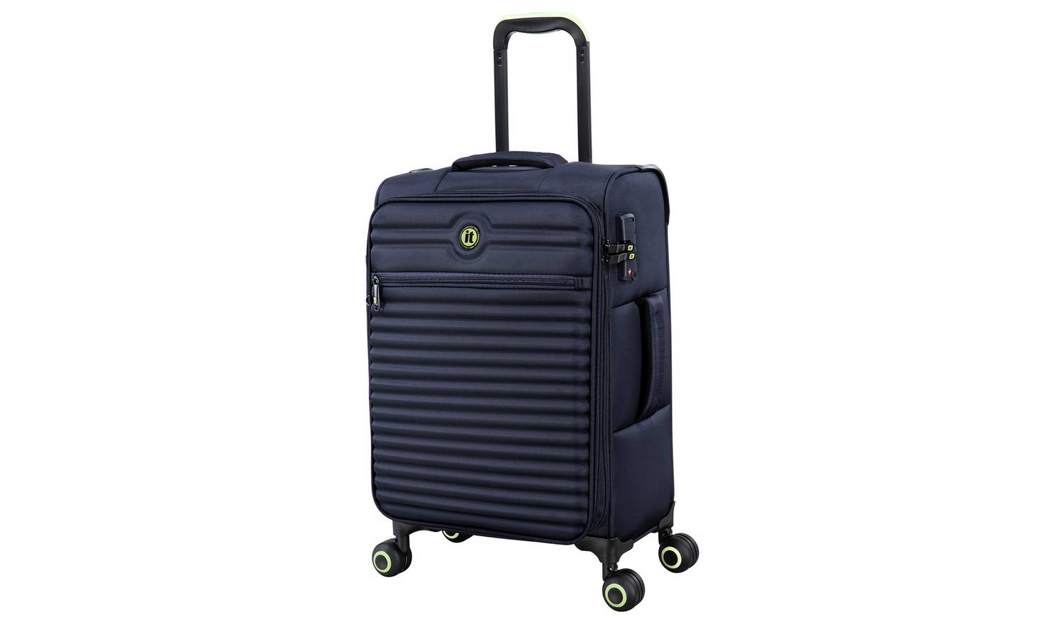IT Luggage Expandable 8 Wheel Soft Suitcase - Small, Blue