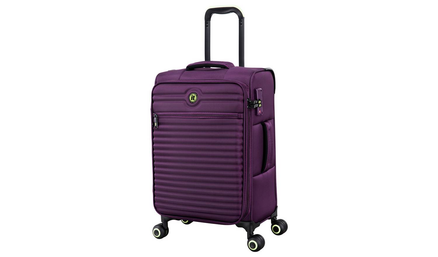 IT Luggage Expandable 8 Wheel Soft Suitcase - Small, Plum