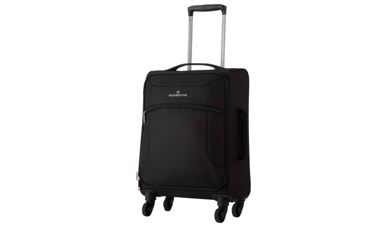 Featherstone 4 Wheel Soft Cabin-Size Suitcase - Black