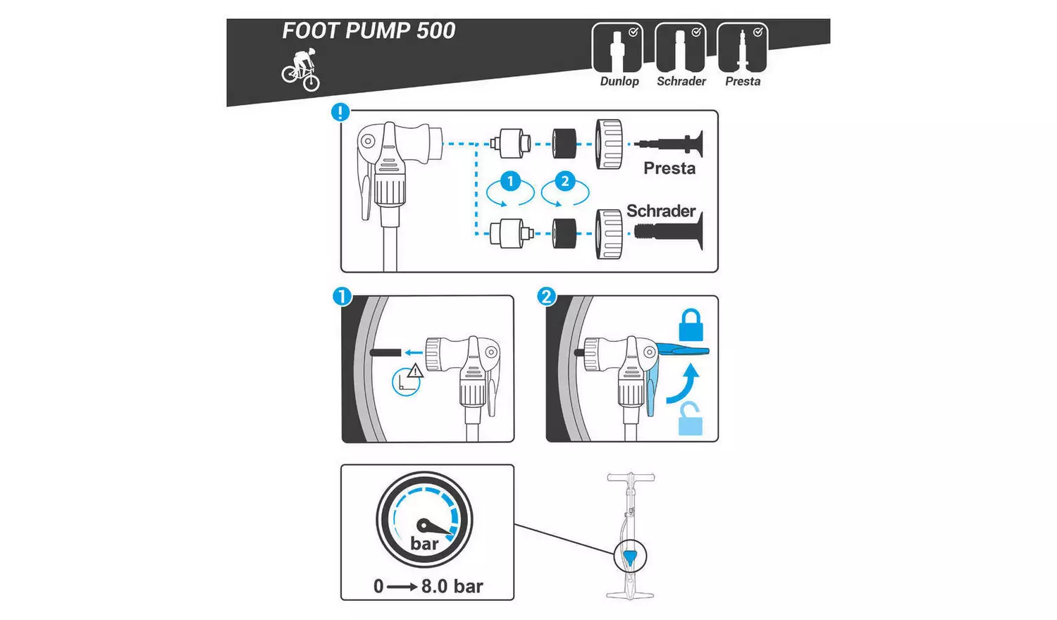 Decathlon Bike Floor Pump 500