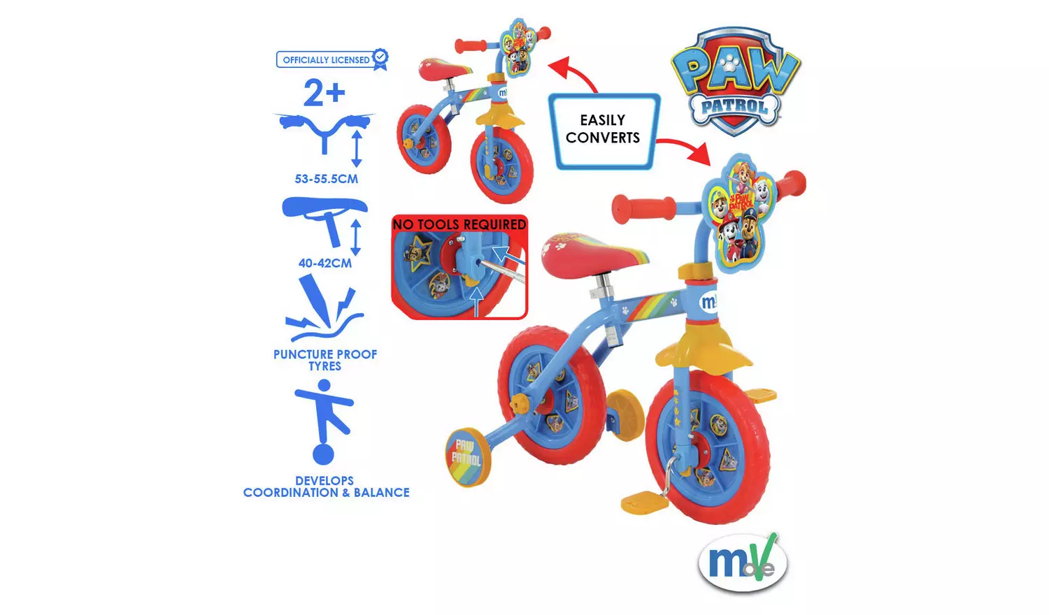 Paw Patrol 10 inch 2-in-1 Balance and Beginner Bike