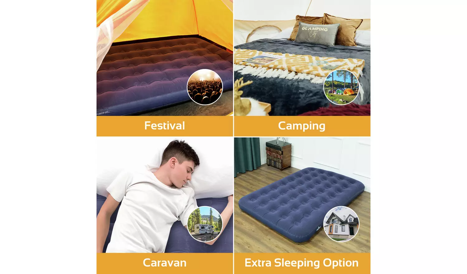 Milestone Benross Air bed Double Flocked Air mattress