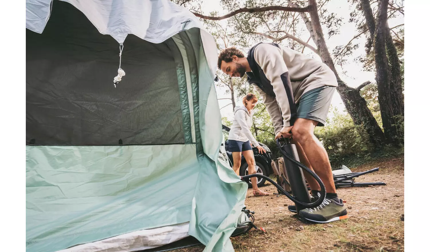 Decathlon 10 PSI Camping Hand Pump, Ergonomic & Gauge