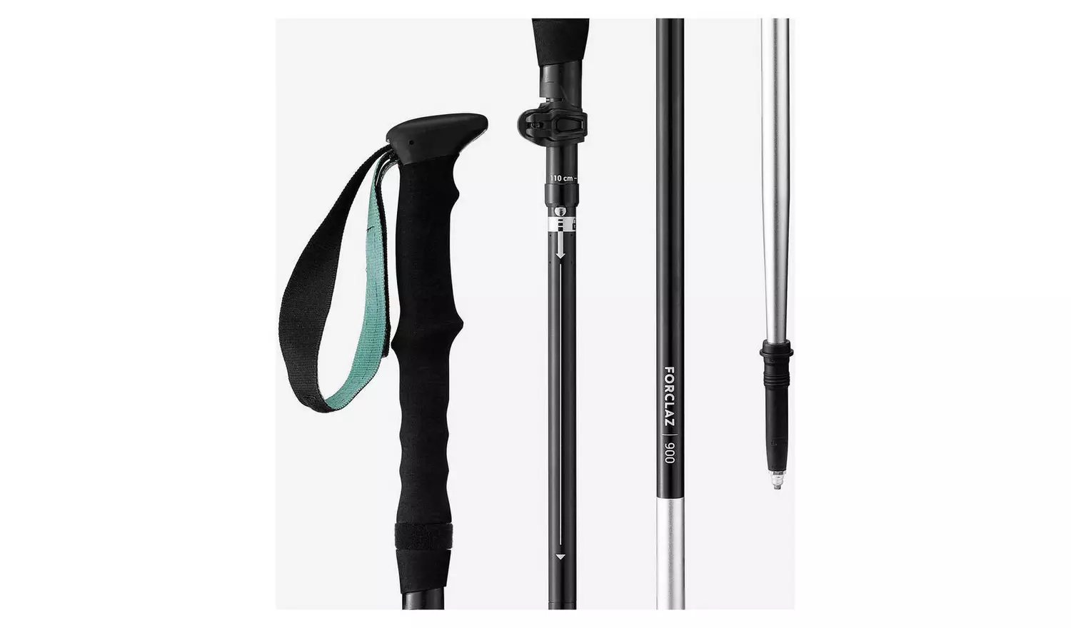Decathlon 1 Ultra Compact Trekking Pole - Mt900 Black