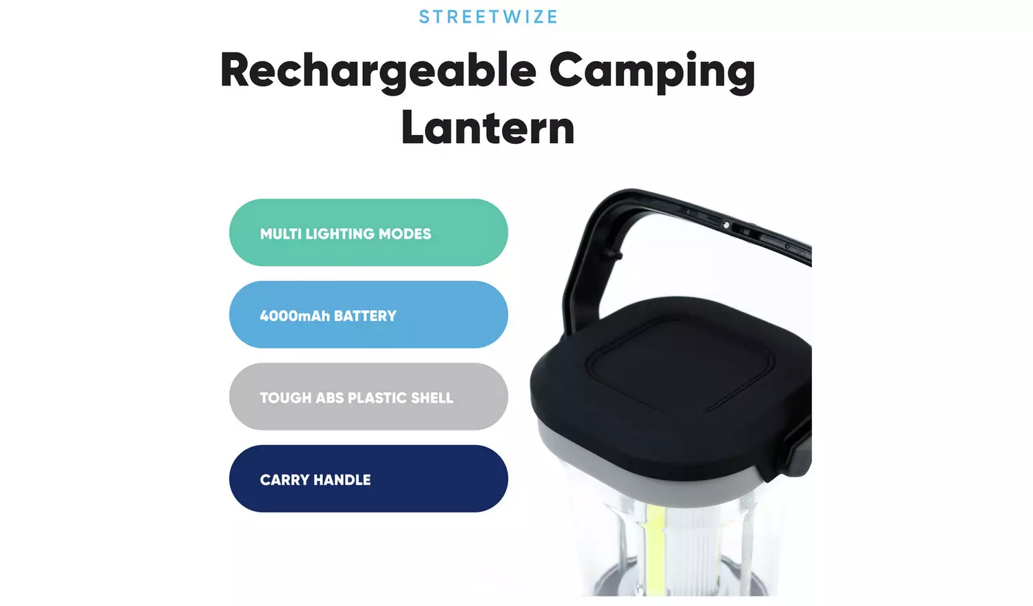 Streetwize 3W COB LED Rechargeable Camping Lantern